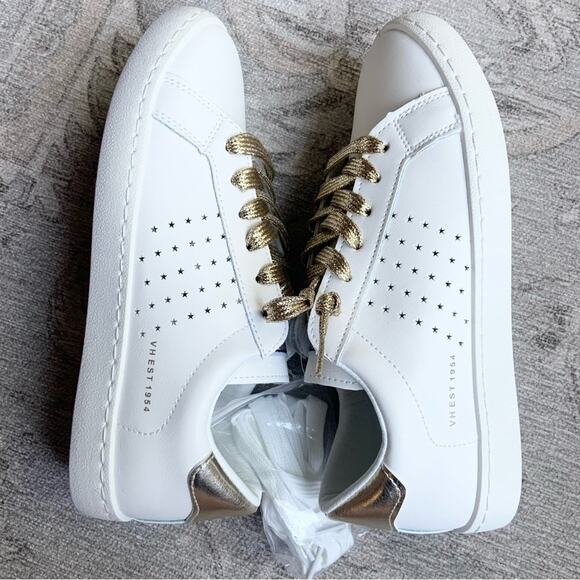 Vintage Havana Jess Sneakers Gold White Star Shoes Size 8 NEW Retail $125 - Picture 11 of 16